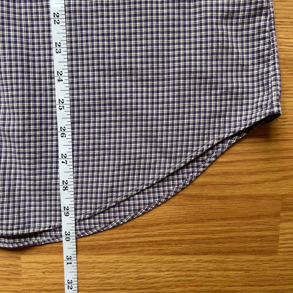 Polo Ralph Lauren Shirt Mens XL Classic Fit Purple White Gingham Check Cotton